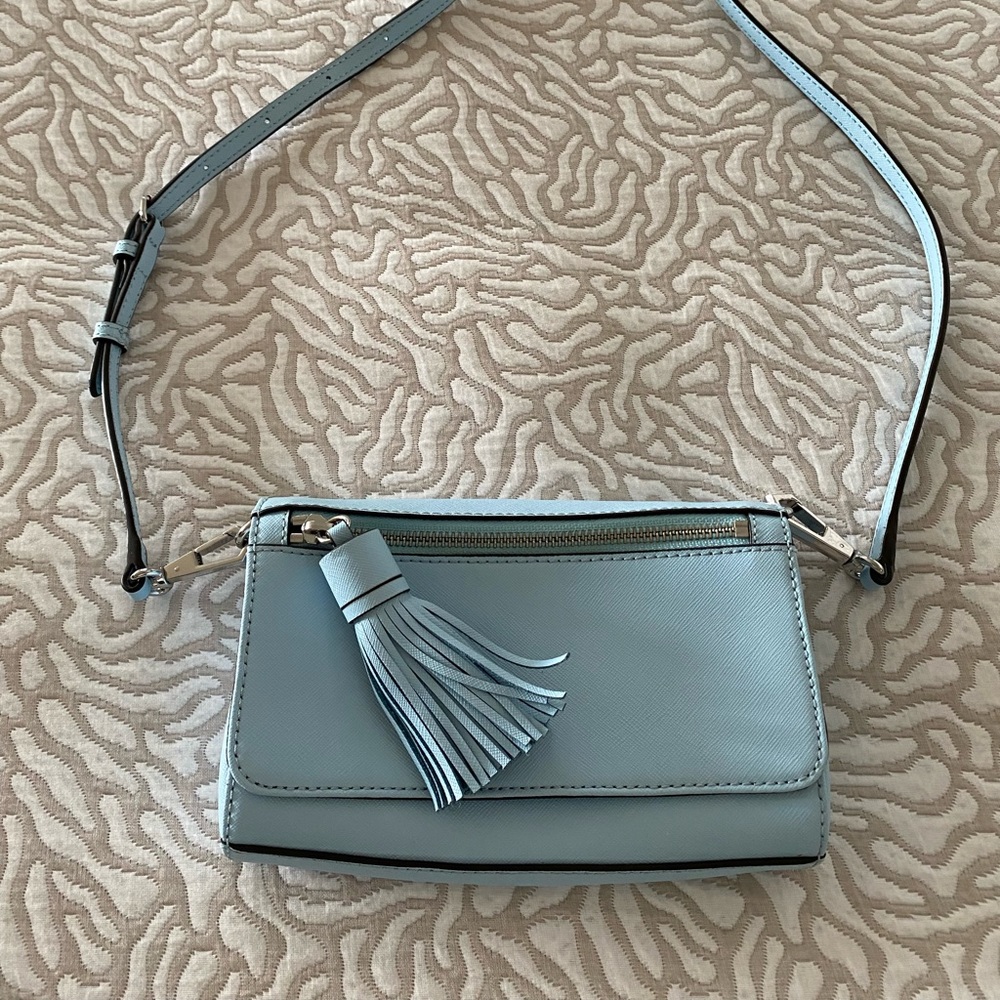 REBECCA MINKOFF MINI SHOULDER BAG WITH TASSEL. LIKE NEW.
